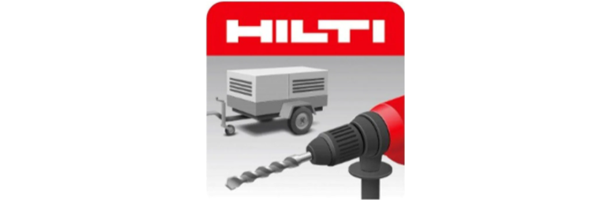 Hilti Ontrack mobili programėlė su jos funkcijų atvaizdavimu.