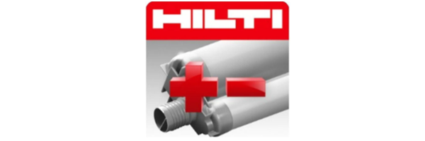 Hilti tūrio skaičiuoklės mobiliosios programėlės nuotrauka.