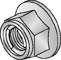 M12-F-SL-WS 3/4 šešiabriaunė veržlė Karštai galvanizuota (HDG) šešiabriaunė veržlė su užsifiksuojančiu mechanizmu, naudojama su visomis MI jungtimis