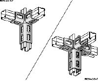 MQV-3D-F bėgelių jungtis Karštai galvanizuota (HDG) bėgelių jungtis, skirta trimatėms konstrukcijoms