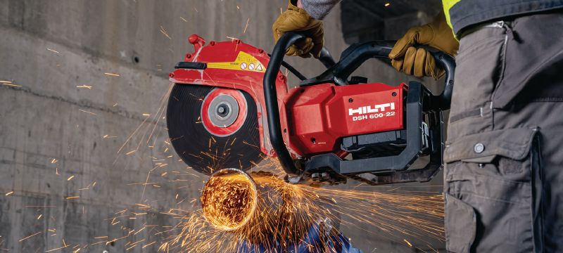 DSH 600-22 akumuliatorinis pjūklas Patvarus akumuliatorinis atpjovės pjūklas, skirtas betonui, metalui ir mūrui (Nuron akumuliatorių platforma) Aplikacijos 1