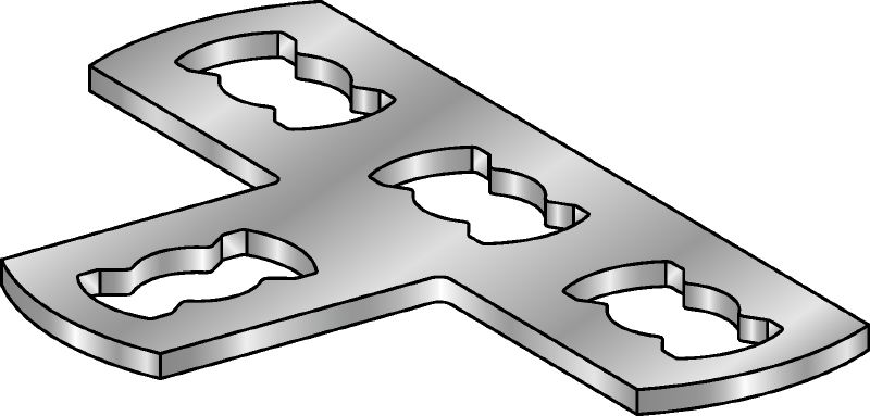 MQV-T-F plokščios plokštelės jungtis Karštai galvanizuota (HDG)plokščia plokštelės jungtis, skirta sujungti bėgelius tinkamais kampais