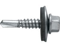 S-MD LS savaiminio gręžimo sraigtai skirti gręžti į metalą Savaiminio gręžimo sraigtas (A2 nerūdijančiojo plieno), su poveržle, skirtas ploną–vidutinio storumo metalą tvirtinti prie metalo (iki 4 mm)