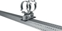 Vamzdžio laikiklis MP-PS 2-2 Reguliuojami dvigubi vamzdžių laikikliai su išorine danga, skirti 21–328 mm (nuo 1/2 iki 12) skersmens vamzdžiams tvirtinti prie įvairių pagrindo medžiagų vidutinio korozinio poveikio aplinkoje