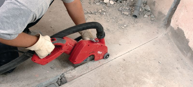 DCH 230 elektrinis pjoviklis Sausojo tipo elektrinis, rankose laikomas deimantinis pjovimo įrankis, 230 mm disku galintis pjauti iki 85 mm gylio Aplikacijos 1