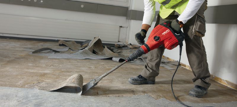 TE-Y FS grindų grandikliai Itin aštrūs „SDS Max“ (TE-Y) grindų kaltai-grandikliai grindų klojiniui ir dangai griovimo įrankiais šalinti Aplikacijos 1