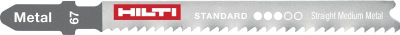 Siaurapjūklio pjūkleliai metalui Siaurapjūklio pjūkleliai, skirti pjauti 2,5–6 mm (1/8–1/4) storio metalinius lakštus ir profilius