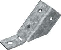 MT-AB-L 45 OC kampuočio apkaba 45 laipsnių kampuočio apkaba, skirta naudoti inkaruojant MT-40 ir MT-50 statramsčių konstrukcijas į betoną ir skirta naudoti lauke, esant mažai taršai