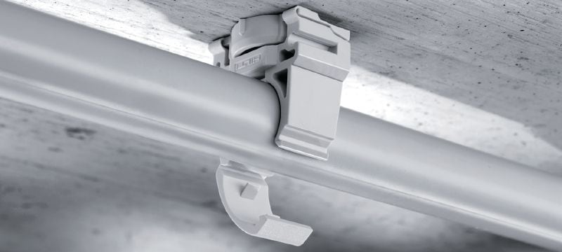 Vamzdžio apkaba X-EKSC MX Plastikinis prisegamasis kabelių / lovelių gnybtas su užsifiksuojančiu uždaromuoju mechanizmu, skirtas naudoti su vinimis juostoje Aplikacijos 1