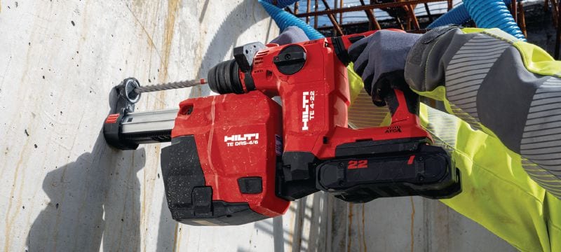 TE 4-22 akumuliatorinis perforatorius Kompaktiškas akumuliatorinis perforatorius „SDS Plus“ ir mūsų geriausias našumo ir svorio santykis, kad būtų galima gręžti viršuje („Nuron“ akumuliatoriaus platforma) Aplikacijos 1
