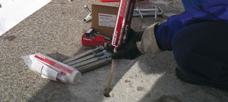 HIT-ICE cheminis ankeris Specialus skiedinys tvirtinti į betoną žemos temperatūros aplinkoje Aplikacijos 1