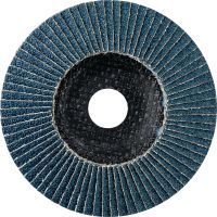 AF-D SPX išgaubtas lapelinis diskas „Ultimate“ klasės išgaubti lapiniai diskai su pluošto atrama, skirti šiurkščiai ir smulkiai šlifuoti plieno, nerūdijančiojo plieno ir kitų metalų suvirinimo siūles