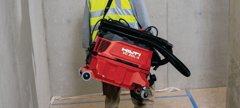 VC 20L-X L klasės dulkių ištrauktuvas Galingas dulkių trauktuvas, skirtas prijungimui su elektriniais įrankiais ir darbo vietos valymui (šlapiam ir sausam), 15 l bakas Aplikacijos 1