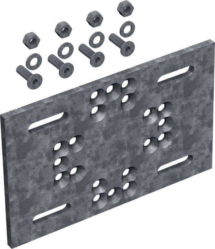 MT-P-G OC modulinė plokštelė Modulinė plokštelė, skirta naudoti montuojant modulines konstrukcijas ant konstrukcinio plieno – nereikia atlikti tiesioginio tvirtinimo