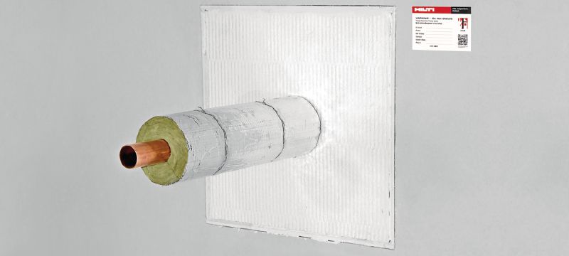 CFS-CT B Priešgaisrinė dažais padengta plokštė, tinkanti iki EI120 ugniaatsparumui naudojant dviejų sluoksnių sistemas. Aplikacijos 1