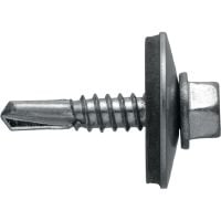 S-MD51LSS savaiminio gręžimo sraigtai skirti gręžti į metalą Savaiminio gręžimo varžtas (A4 nerūdijančiojo plieno), su 16 mm poveržle, skirtas ploną ir vidutinio storumo metalą tvirtinti prie metalo (iki 4 mm)