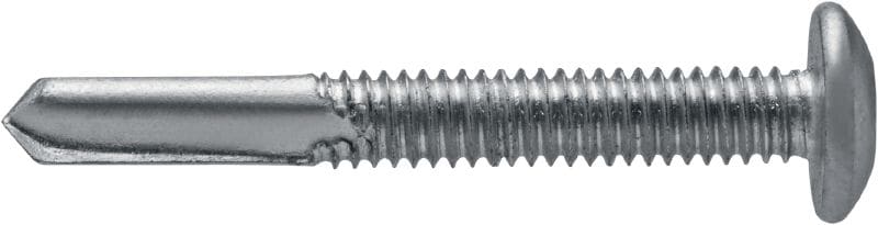 S-MD 05 PS savaiminio gręžimo sraigtai skirti gręžti į metalą Savaiminio gręžimo varžtas apvalia galvute (A2 nerūdijančiojo plieno), be poveržlės, skirtas storą metalą tvirtinti prie metalo (iki 15 mm)