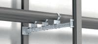 MI-SGC M12 Karštai galvanizuotas (HDG) viengubas sijos apspaudas, skirtas MIQ plieno pagrindo plokštes prijungti prie plieninių sijų Aplikacijos 1