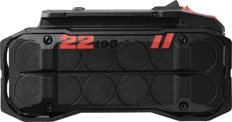 B 22-195 „Nuron“ akumuliatorius Didelės talpos 22 V ličio jonų akumuliatorius, sukurtas vidutinio patvarumo ir patvarių „Nuron“ elektrinių įrankių našumui ir veikimo laikui padidinti.