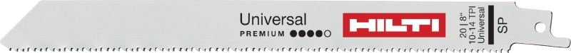 Universalūs tiesinio pjūklo pjūkleliai (sunkiems darbams) Aukštos klasės universalūs peilinio pjūklo pjūklelis, pasižymintis ilgaamžiškumu pjaunant metalą, medieną ir kitas medžiagas
