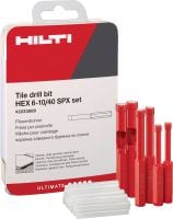 Tile drill bit HEX 6-10/40 SPX rinkinys 