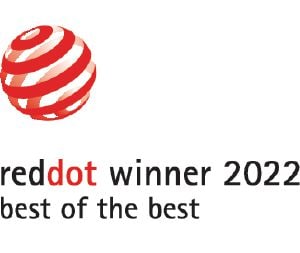                Šiam produktui buvo suteiktas „Red Dot Design“ apdovanojimas „Best of the Best“ (geriausias iš geriausių).            