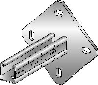 MQK-41 / 4-F Karštai galvanizuota (HDG) atrama su 41 mm aukščio, vienu MQ statramsčio bėgeliu su kvadratine pagrindo plokšte, kad būtų užtikrintas didesnis standumas