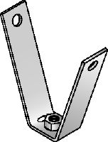 MF-TSH Cinkuotas pakloto laikiklis, skirtas srieginius strypus tvirtinti prie trapecinių metalo lakštų