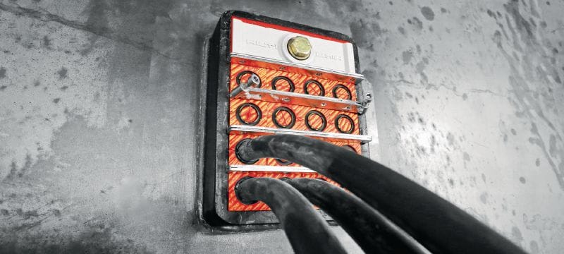 CFS-T inkaravimo plokštelių komplektai Inkaravimo plokštelių komplektai, skirti įtvirtinti kabelių modulius tranzitiniame rėme bei padidinti slėgio nepralaidumą Aplikacijos 1