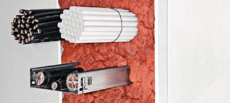 Elastingos priešgaisrinės putos CFS-F FX Paprastos montuoti elastingos priešgaisrinės putos, skirtos sudaryti atitvaras nuo ugnies ir dūmų aplink kabelių ir mišrias perėjas (pervedimus) Aplikacijos 1