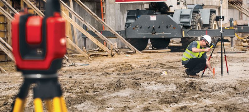 PLT 300 skaitmeninis išdėstymo įrankis Automatizuotas statybinis išdėstymo įrankis, padėsiantis greičiau sužymėti darbo vietą, naudojant skaitmeninius metodus ir BIM Aplikacijos 1