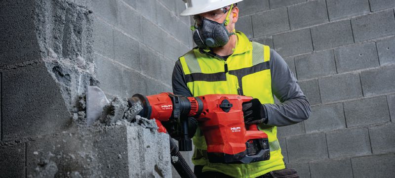TE 500-22 SDS-Max belaidis skaldos plaktukas Akumuliatorinis griovimo kirstuvas su „SDS Max“ (TE-Y) su antivibracine sistema, skirtas betonui ar mūrui skaldyti („Nuron“ akumuliatoriaus platforma) Aplikacijos 1