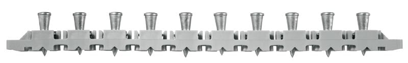 Metalinio pakloto tvirtinimo elementai X-ENP MXR (ritėje) Vinys juostoje, skirtos metaliniam paklotui parakinėmis stovint naudojamomis viniakalėmis tvirtinti prie plieninių konstrukcijų