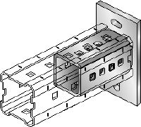 Pagrindo plokštė DIN 9021 M16, cinkuota Karštai galvanizuota (HDG) pgrindo plokštė, skirta tvirtinti MI-90 sijas prie betono naudojant du inkarus