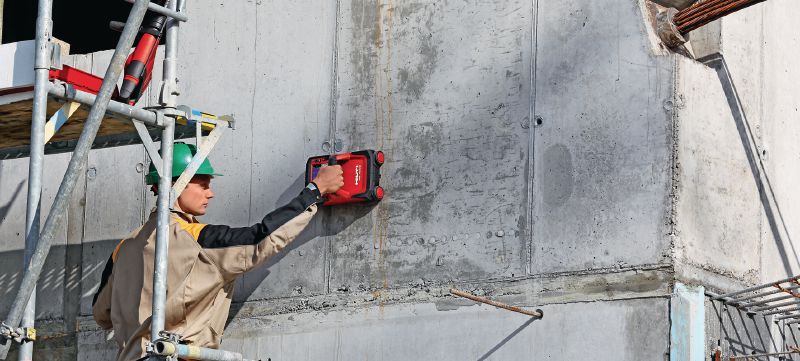 PS 1000 X-Scan betono skaitytuvas Efektyvus betono skaitytuvas, skirtas konstrukcinei analizei ir įbetonuotų objektų paieškai per kelis sluoksnius Aplikacijos 1