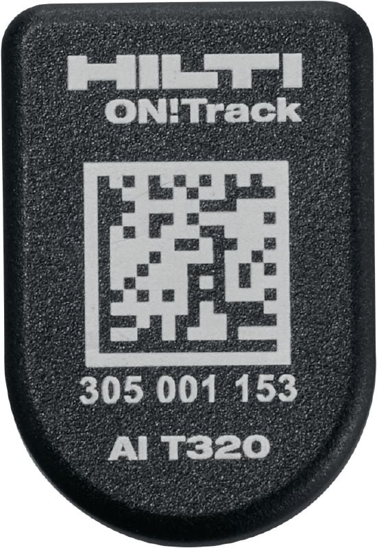 AI T320 „ON!Track“ „Bluetooth®“ išmanioji žyma Patvari inventorinė žyma, skirta stebėti statybinės įrangos vietai ir poreikiui per „Hilti ON!Track“ įrankių stebėjimo sistemą – optimizuokite ir tvarkykite savo inventorių taupydami laiką