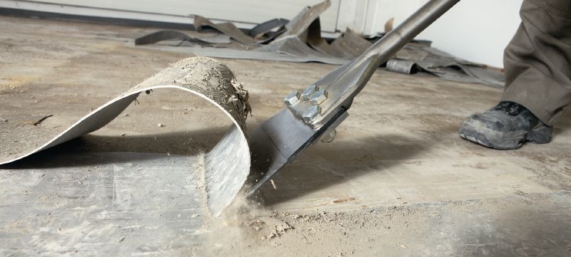 TE-Y FS grindų grandikliai Itin aštrūs „SDS Max“ (TE-Y) grindų kaltai-grandikliai grindų klojiniui ir dangai griovimo įrankiais šalinti Aplikacijos 1
